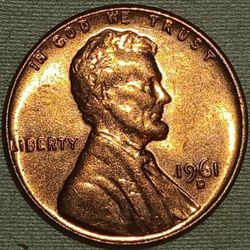 1961 D Lincoln Cent DDO Struck Through Reverse