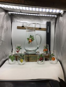 West Virginia Glass Co.  💎Vintage  💎💎22 Carat  Gold 💎💎 Seven-Piece Set
