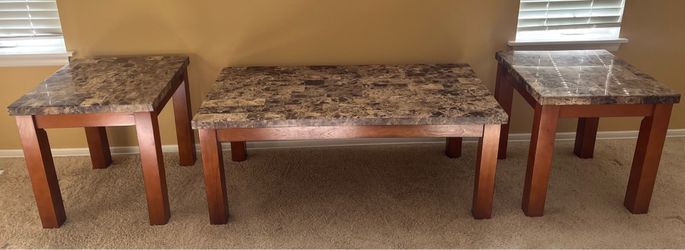 Marble coffee and end tables