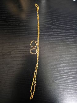 18k solid gold earrings and necklace