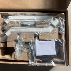 single monitor arm in a white finish