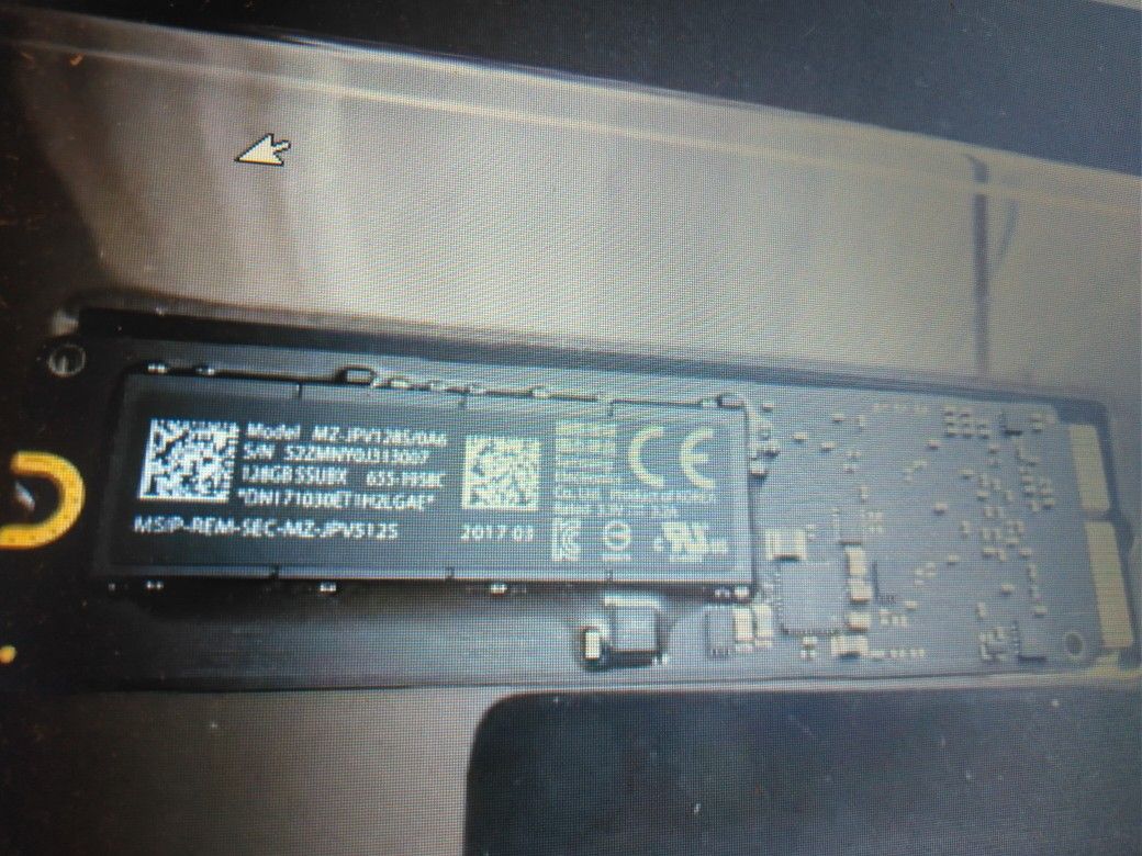 128gb SSD Pcie M 2.0 With Mac Os High Sierra