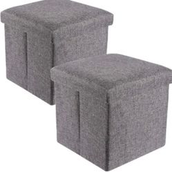 Grey Storage Ottoman