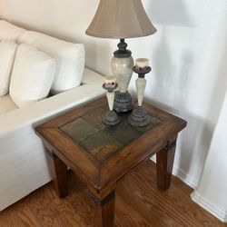 Hard Wood Slated Top Tables