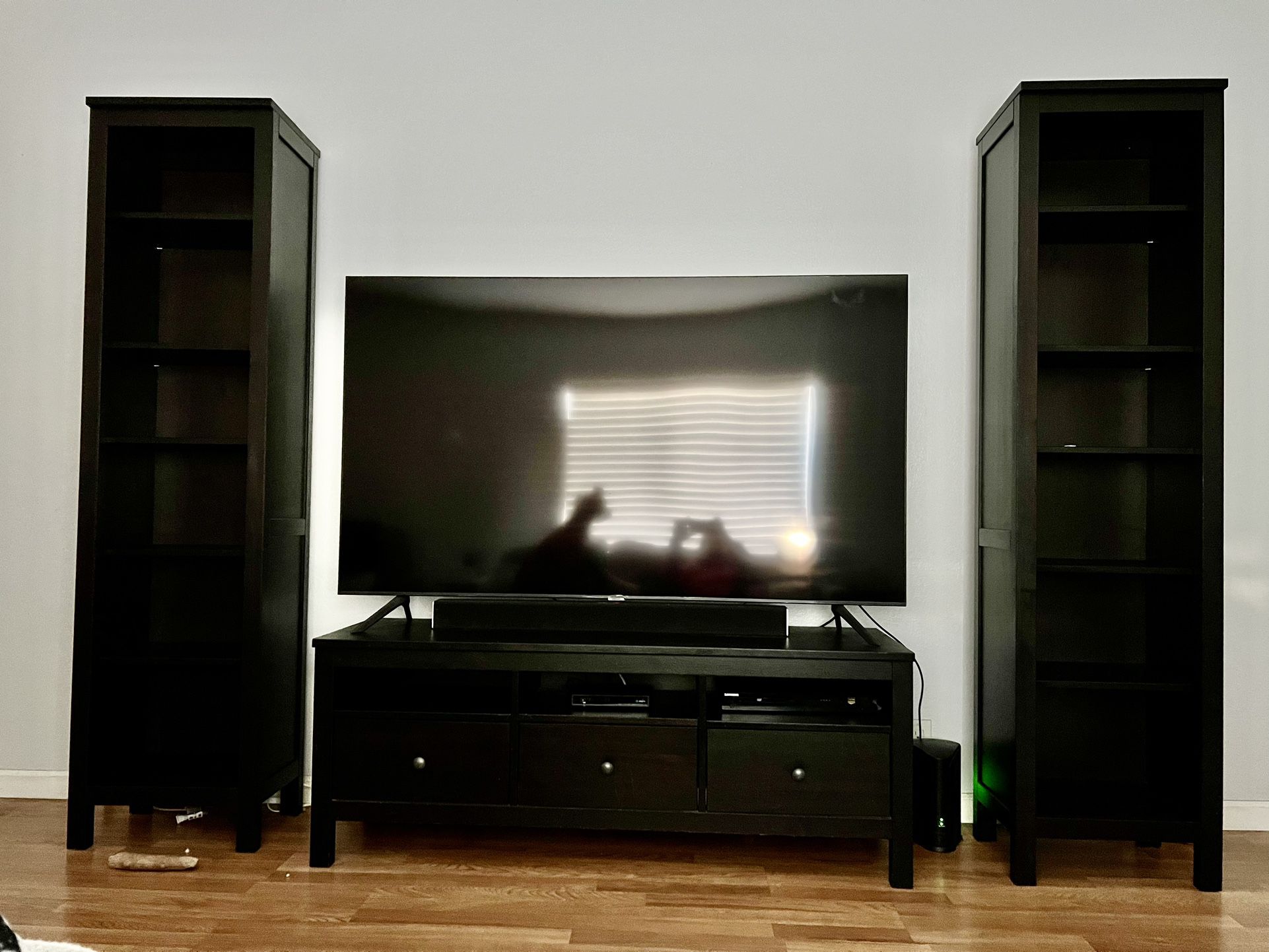 HEMNES TV storage combination, black-brown