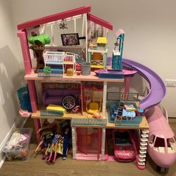 Huge Barbie Dream House Bundle Jet Car Disney 
