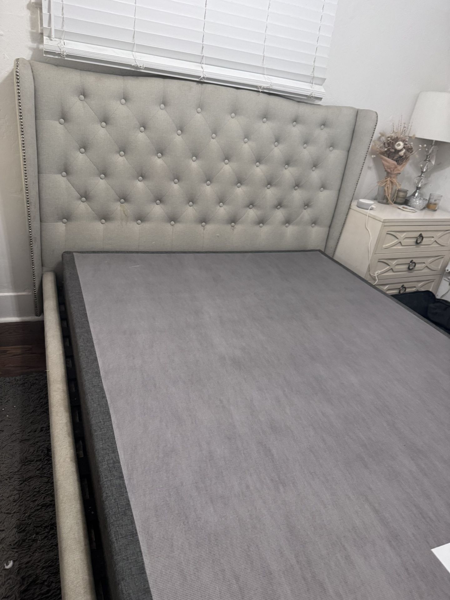 Upholstered (Queen) Bed Frame & Headboard