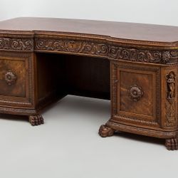 Fully Restored Amazing Hand carved Antique Desk From Ca.17-18th  Century. 