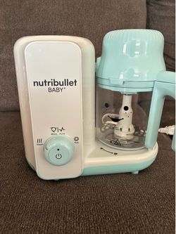 NutriBullet Baby 16 oz. 2 Speed Baby Streamer and Blender - White Blue