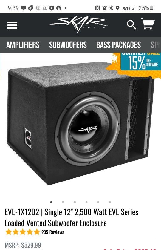 Skar EVL 12 In Box With Amp