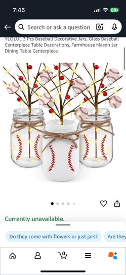 Baseball Mason Jars