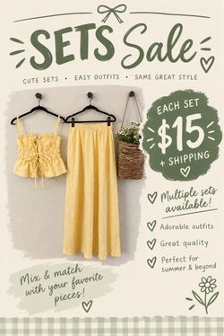 SET SALE - ALL SETS $15 + Shipping (if not local for pick up)