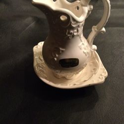 Napco Provincial White Small Pitcher And  Basin Bowel