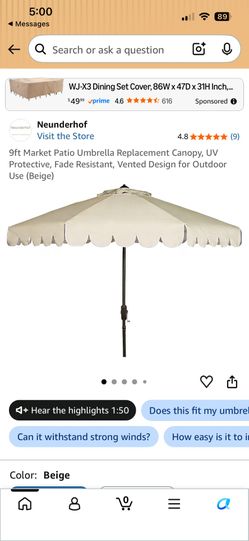 Replacement Canopy