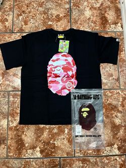 Bathing ape black and pink bape t shirt