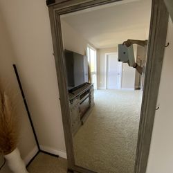  Solid Wood Full-Length Floor Mirror – Farmhouse/Rustic Style (Like New)