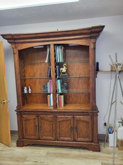 China Hutch Bookcase Cabinet Glass Shelf