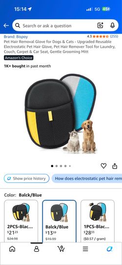 New Pet Hair Removal Glove for Dogs & Cats - Upgraded Reusable Electrostatic Pet Hair Glove, Pet Hair Remover Tool for Laundry, Couch, Carpet & Car Se