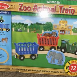 Wood Zoo Animal Train Set