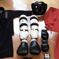 Complete Youth Martial Arts Sparring Gear Set with Bag 