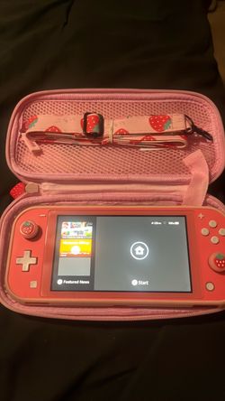 Nintendo Switch Lite Coral with Case