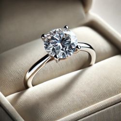 14K White Gold Engagement Ring with 1.01 CT Natural Diamond – GIA Certified