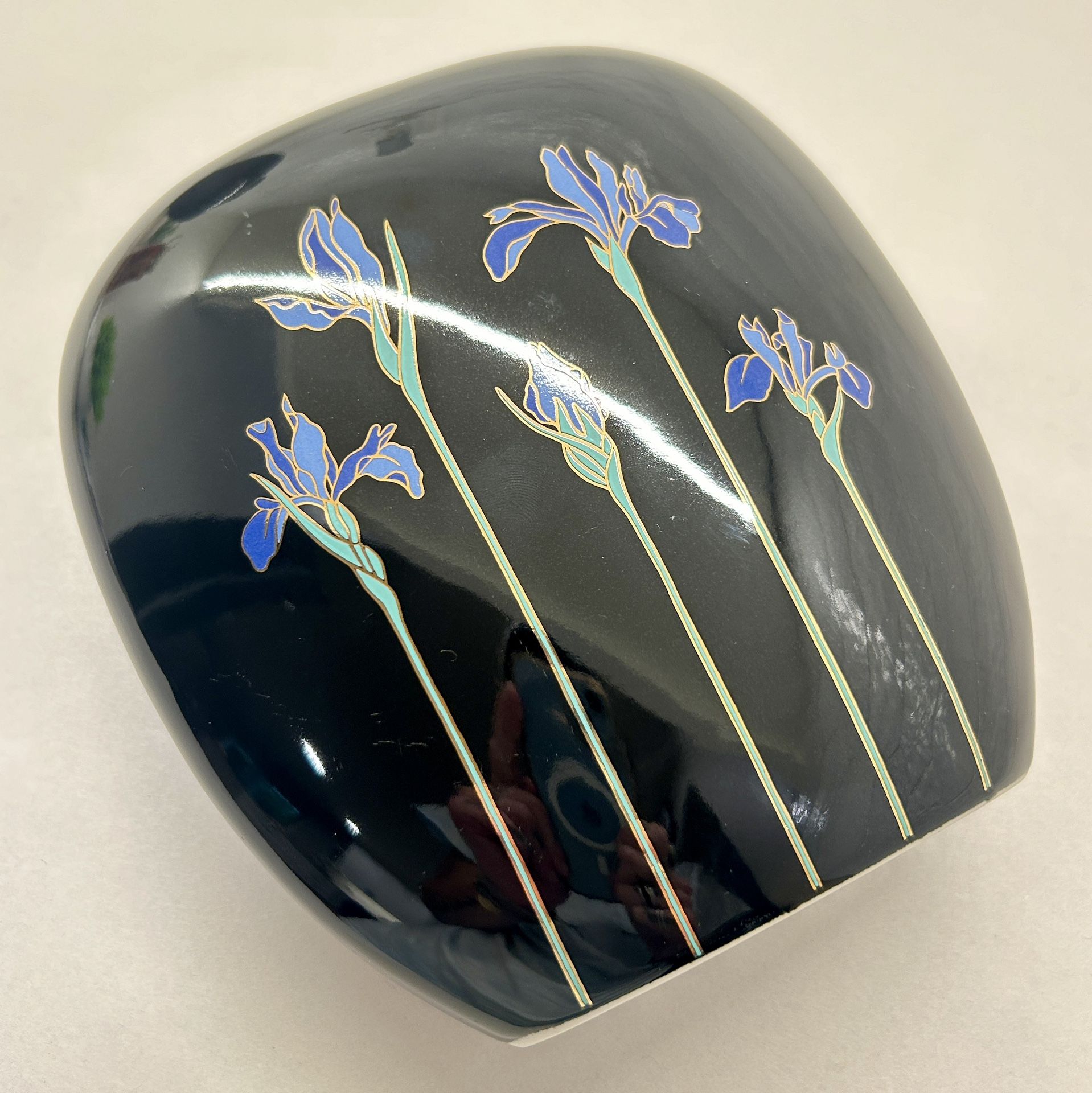 Vintage Otagiri Blue Iris Japanese Vase