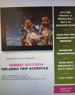 President day Orlando trip