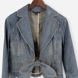 Banana Republic Vintage  Tie Bow Denim Jacket size 6