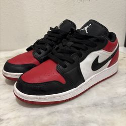 Air Jordan 1 Low “Bred Toe” – Size 4Y (Youth)