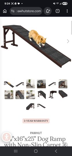 Pawhut sturdy wood dog ramp carpeted