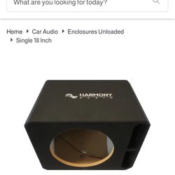 Subwoover Speaker Enclosure 18”