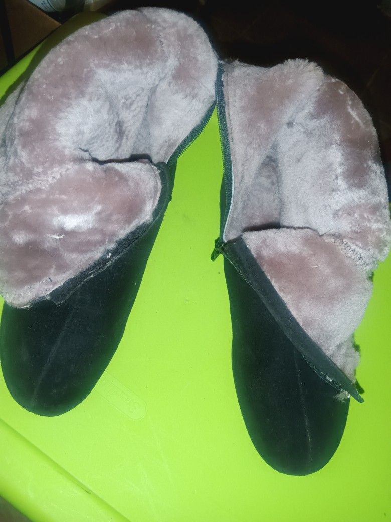 Blue Suede Winter Boots