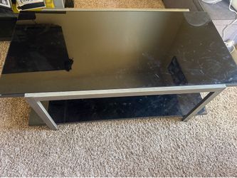 Black glass table