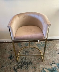 Cute Pink Velvet Gold Chair