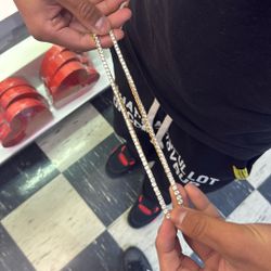 Tennis Sterling Silver With Moissanite Gold Plated 