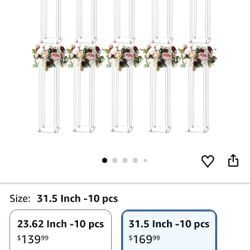 10 Acrylic Flower Vase Column Stands 