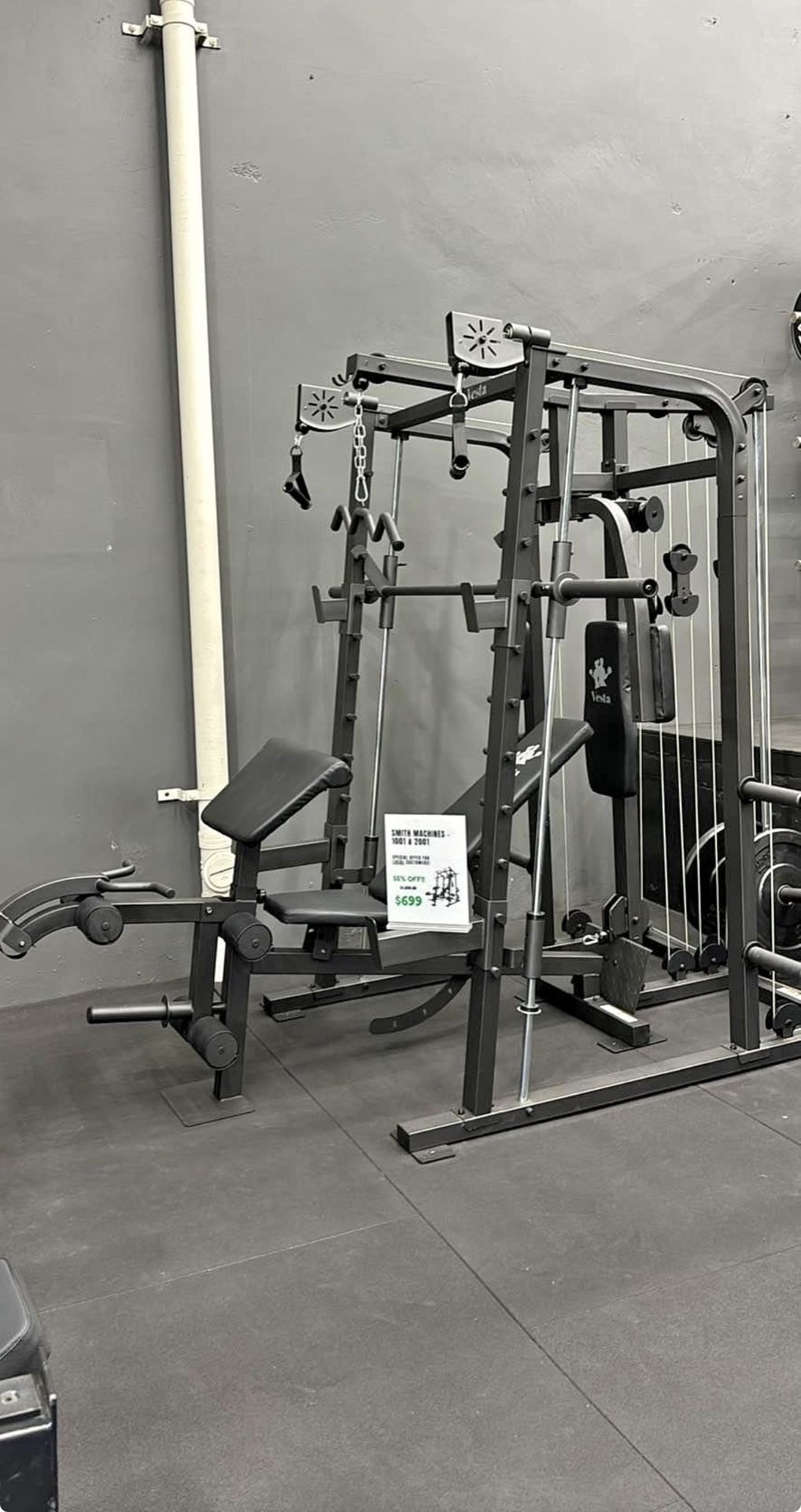 Smith Machine with Multifunctional Trainer + Bench