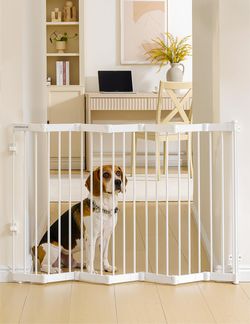 No Pawblems Retractable Metal Pet Gate - 45" Wide, White