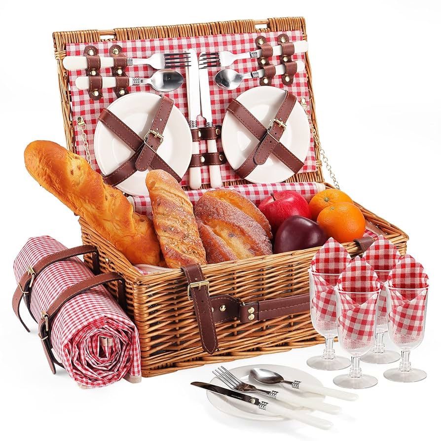 Picnic Basket for 4 Persons Waterproof Picnic Blanket 