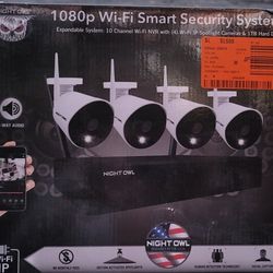 Security Camera System with 4 AC Wireless Bullet Spotlight Cameras
