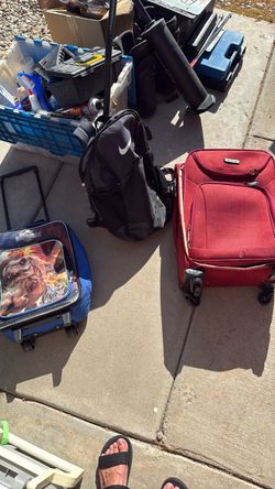 Suitcase and back pack