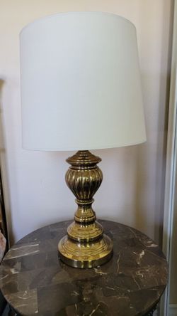 Brass lamp w/ modern shade
