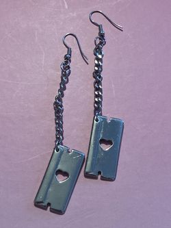 Valentine Razor Y2K Statement Earrings 
