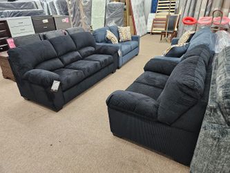 No credit needed Ashley Simplejoy Onyx sofa loveseat 2pc livingroom special