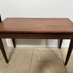 Wood Mid Century Piano Bench with Storage 