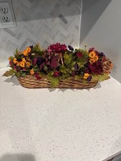 Fall Flowers In Basket
