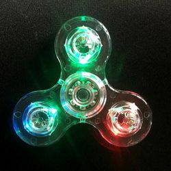 Transparent LED Light UP EDC Fidget Hand Spinner Stress Reducer Finger Desk Toys