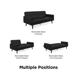 Better Homes & Gardens Nola Modern Futon, Black Faux Leather (contact info removed)WE