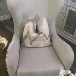 Cream/Grey wingback Chair